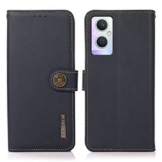 Coque Portefeuille Livre Cuir Etui Clapet B02H pour Oppo Reno7 Z 5G Bleu