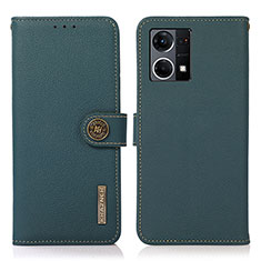 Coque Portefeuille Livre Cuir Etui Clapet B02H pour Oppo Reno8 4G Vert