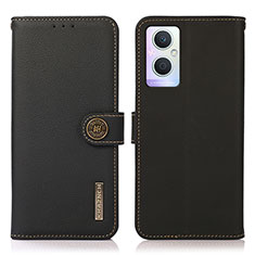 Coque Portefeuille Livre Cuir Etui Clapet B02H pour Oppo Reno8 Z 5G Noir