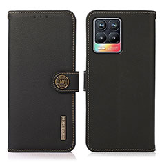 Coque Portefeuille Livre Cuir Etui Clapet B02H pour Realme 8 Pro Noir