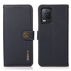 Coque Portefeuille Livre Cuir Etui Clapet B02H pour Realme 8s 5G Bleu