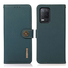 Coque Portefeuille Livre Cuir Etui Clapet B02H pour Realme 8s 5G Vert