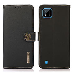 Coque Portefeuille Livre Cuir Etui Clapet B02H pour Realme C11 (2021) Noir