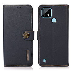 Coque Portefeuille Livre Cuir Etui Clapet B02H pour Realme C21 Bleu