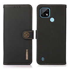 Coque Portefeuille Livre Cuir Etui Clapet B02H pour Realme C21 Noir