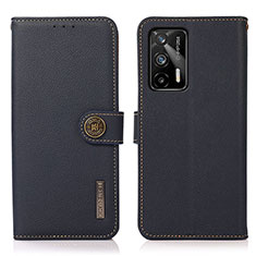 Coque Portefeuille Livre Cuir Etui Clapet B02H pour Realme GT 5G Bleu