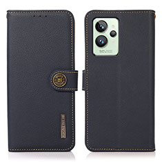 Coque Portefeuille Livre Cuir Etui Clapet B02H pour Realme GT2 Pro 5G Bleu