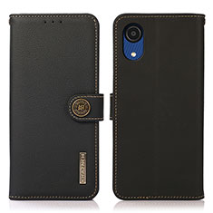 Coque Portefeuille Livre Cuir Etui Clapet B02H pour Samsung Galaxy A03 Core Noir