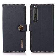 Coque Portefeuille Livre Cuir Etui Clapet B02H pour Sony Xperia 1 III Bleu