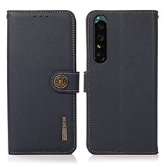 Coque Portefeuille Livre Cuir Etui Clapet B02H pour Sony Xperia 1 IV SO-51C Bleu