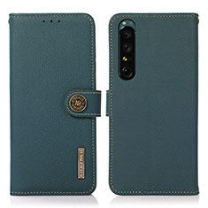 Coque Portefeuille Livre Cuir Etui Clapet B02H pour Sony Xperia 1 IV Vert