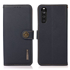 Coque Portefeuille Livre Cuir Etui Clapet B02H pour Sony Xperia 10 III Bleu