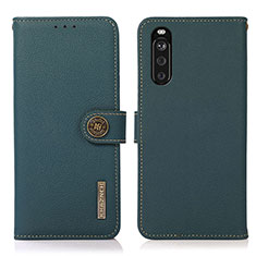 Coque Portefeuille Livre Cuir Etui Clapet B02H pour Sony Xperia 10 III Lite Vert