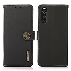 Coque Portefeuille Livre Cuir Etui Clapet B02H pour Sony Xperia 10 III SO-52B Noir