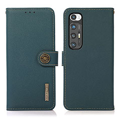 Coque Portefeuille Livre Cuir Etui Clapet B02H pour Xiaomi Mi 10S 5G Vert