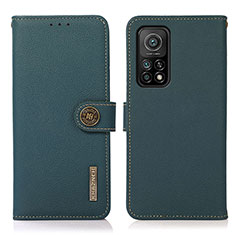 Coque Portefeuille Livre Cuir Etui Clapet B02H pour Xiaomi Mi 10T Pro 5G Vert