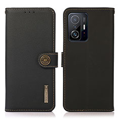 Coque Portefeuille Livre Cuir Etui Clapet B02H pour Xiaomi Mi 11T 5G Noir