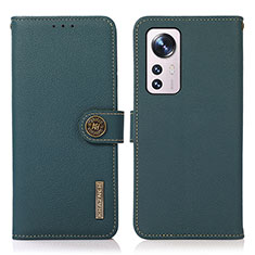 Coque Portefeuille Livre Cuir Etui Clapet B02H pour Xiaomi Mi 12 5G Vert