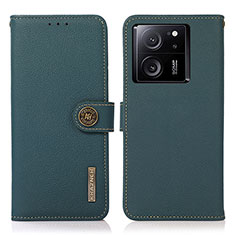 Coque Portefeuille Livre Cuir Etui Clapet B02H pour Xiaomi Mi 13T 5G Vert