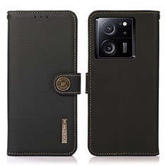 Coque Portefeuille Livre Cuir Etui Clapet B02H pour Xiaomi Mi 13T Pro 5G Noir