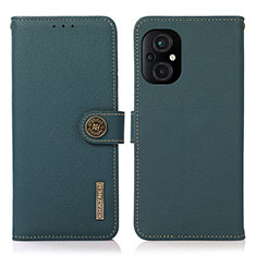 Coque Portefeuille Livre Cuir Etui Clapet B02H pour Xiaomi Poco M5 4G Vert