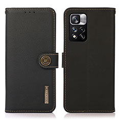 Coque Portefeuille Livre Cuir Etui Clapet B02H pour Xiaomi Poco X4 NFC Noir