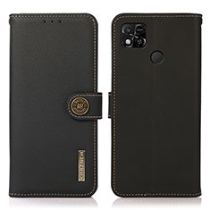 Coque Portefeuille Livre Cuir Etui Clapet B02H pour Xiaomi Redmi 9 India Noir