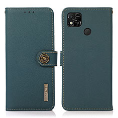 Coque Portefeuille Livre Cuir Etui Clapet B02H pour Xiaomi Redmi 9 India Vert