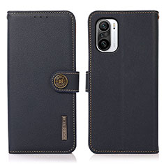 Coque Portefeuille Livre Cuir Etui Clapet B02H pour Xiaomi Redmi K40 Pro 5G Bleu