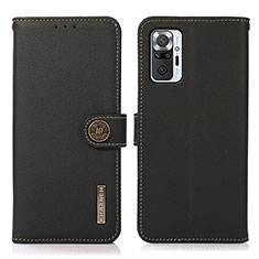 Coque Portefeuille Livre Cuir Etui Clapet B02H pour Xiaomi Redmi Note 10 Pro 4G Noir