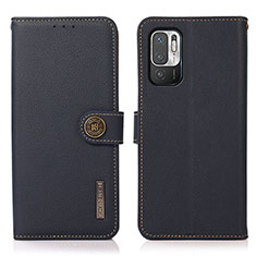 Coque Portefeuille Livre Cuir Etui Clapet B02H pour Xiaomi Redmi Note 10T 5G Bleu