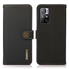 Coque Portefeuille Livre Cuir Etui Clapet B02H pour Xiaomi Redmi Note 11 5G Noir