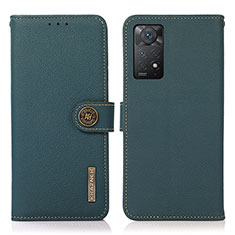 Coque Portefeuille Livre Cuir Etui Clapet B02H pour Xiaomi Redmi Note 11 Pro 4G Vert