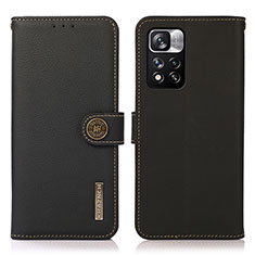 Coque Portefeuille Livre Cuir Etui Clapet B02H pour Xiaomi Redmi Note 11 Pro+ Plus 5G Noir