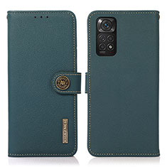 Coque Portefeuille Livre Cuir Etui Clapet B02H pour Xiaomi Redmi Note 11S 4G Vert