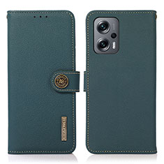 Coque Portefeuille Livre Cuir Etui Clapet B02H pour Xiaomi Redmi Note 11T Pro+ Plus 5G Vert