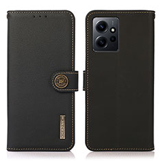 Coque Portefeuille Livre Cuir Etui Clapet B02H pour Xiaomi Redmi Note 12 4G Noir