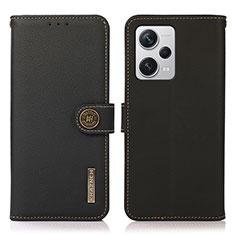 Coque Portefeuille Livre Cuir Etui Clapet B02H pour Xiaomi Redmi Note 12 Explorer Noir