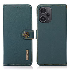 Coque Portefeuille Livre Cuir Etui Clapet B02H pour Xiaomi Redmi Note 12 Turbo 5G Vert