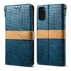 Coque Portefeuille Livre Cuir Etui Clapet B02S pour Samsung Galaxy S20 Bleu