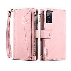 Coque Portefeuille Livre Cuir Etui Clapet B02S pour Samsung Galaxy S20 FE 4G Or Rose