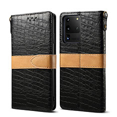 Coque Portefeuille Livre Cuir Etui Clapet B02S pour Samsung Galaxy S20 Ultra 5G Noir