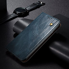 Coque Portefeuille Livre Cuir Etui Clapet B02S pour Samsung Galaxy S21 FE 5G Bleu