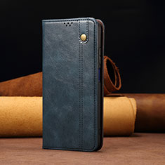 Coque Portefeuille Livre Cuir Etui Clapet B02S pour Xiaomi Redmi Note 10 Lite India Bleu