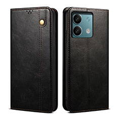 Coque Portefeuille Livre Cuir Etui Clapet B02S pour Xiaomi Redmi Note 13 5G Noir