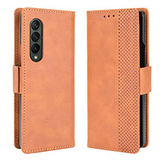 Coque Portefeuille Livre Cuir Etui Clapet B02Y pour Samsung Galaxy Z Fold3 5G Marron