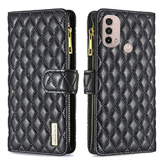 Coque Portefeuille Livre Cuir Etui Clapet B03F pour Motorola Moto E30 Noir