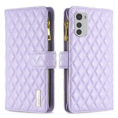 Coque Portefeuille Livre Cuir Etui Clapet B03F pour Motorola Moto E32 Violet