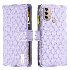 Coque Portefeuille Livre Cuir Etui Clapet B03F pour Motorola Moto E40 Violet