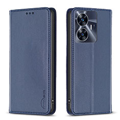 Coque Portefeuille Livre Cuir Etui Clapet B03F pour Realme C55 Bleu